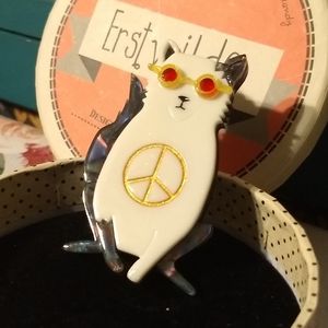 Erstwilder Instant Karma Cat Brooch